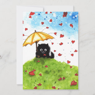 Invitation Coeurs De Chat Parapluie Par Bihrle