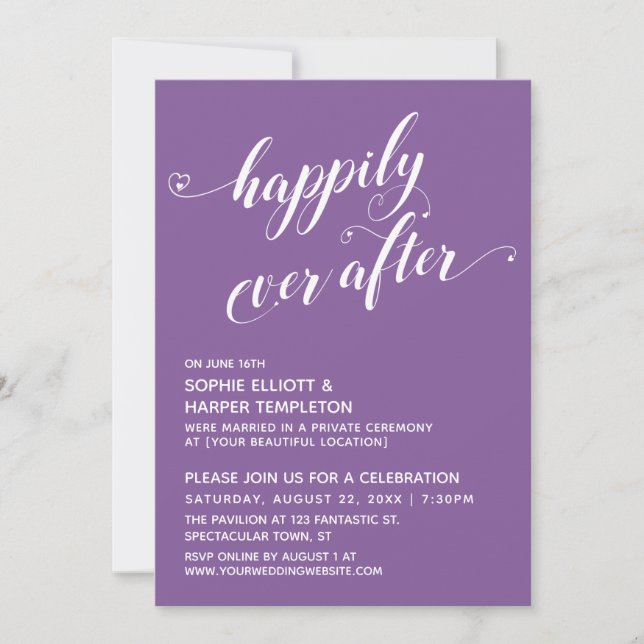 Invitation Coeurs de Happily Ever After Script Réception Viol (Devant)