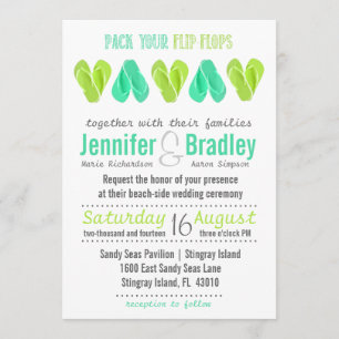 Invitation Coeurs de la plage en tremplin Turquoise