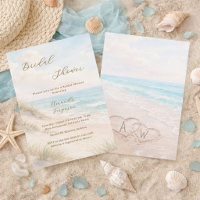 Cœurs de plage initiales sable Shower de mariage