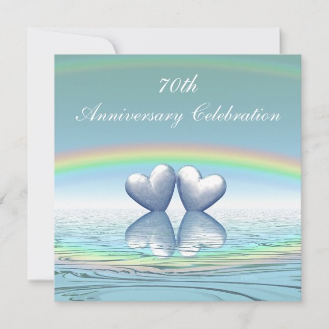 Invitation Coeurs de platine du 70e anniversaire (Devant)