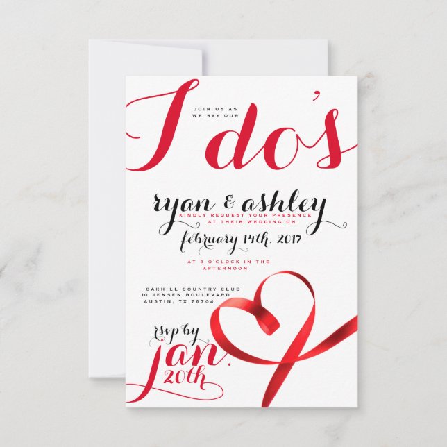 Invitation Coeurs de rubans rouges ! (Devant)