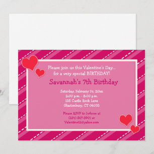 Invitation Coeurs en Dashes Valentines Jour Anniversaire Invi
