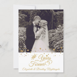 Invitation Cœurs en or d'anniversaire DES ANNÉES DANS L'ÉTERN