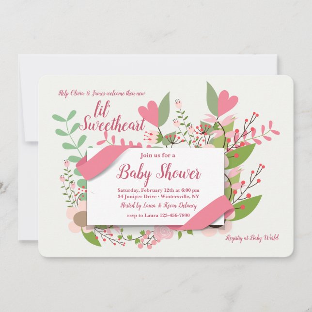 Invitation Coeurs et Fleurs (Devant)