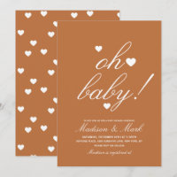 Cœurs flottants minimalistes Baby Shower Terreux