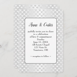 Invitation Coeurs Mariages blancs Shimmer