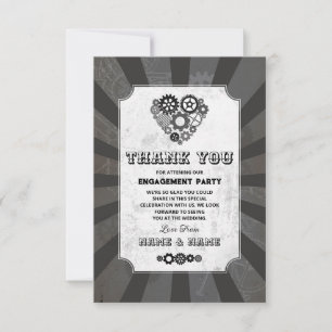 Invitation Coeurs Mariages Merci Steampunk
