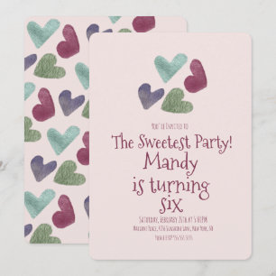Invitation Cœurs métalliques de la Saint-Valentin Fête d'anni