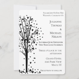 Invitation Coeurs romantiques chic Mariage d'arbre
