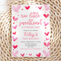 Coeurs roses Notre Petit Anniversaire Chéri