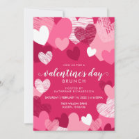 Coeurs roses personnalisés Saint Valentin Brunch