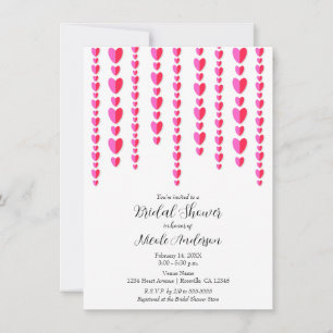 Invitation Cœurs Roses Rouges Saint Valentin Réception de Mar