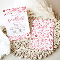 Coeurs rouges roses Notre petit Baby shower amoure