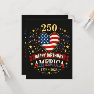 Invitation Cœurs Usa 1776 2026 4 Juillet