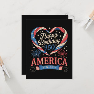 Invitation Cœurs USA 1776 2026 juillet 250e anniversaire USA