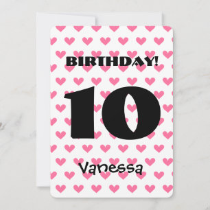 Invitation COEURS W09 modernes nommés faits sur commande du