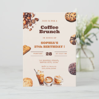 Invitation Coffee and Cookies Brunch Any Age Birthday