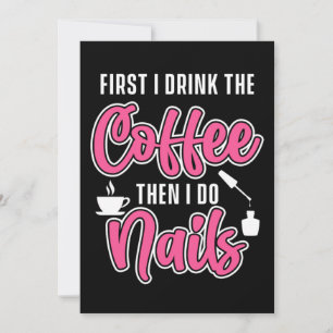 Invitation Coffee Nail Tech Manicuriste Pedicurist Cadeau pol
