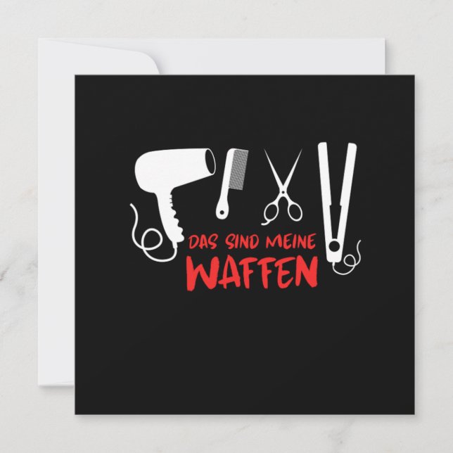 Invitation Coiffeur Coiffeur Stylust Sèche cheveux Salon des  (Devant)