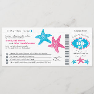 Invitation Col d'embarquement de Starfish  Mariage