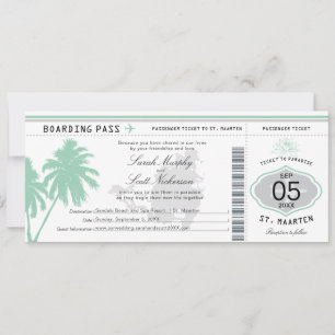 Invitation Col. d'embarquement St Martin Destination Wedding 