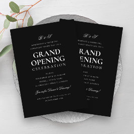 Invitation Colate Grand Opening Monogram Black