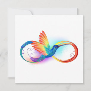 Invitation Colibri arc-en-ciel avec symbole d'infini