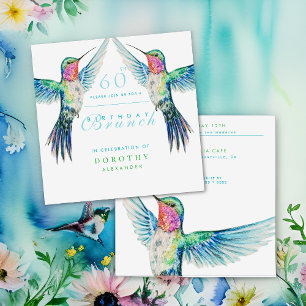 Invitation Colibri coloré N'IMPORTE QUEL Brunch d'anniversair