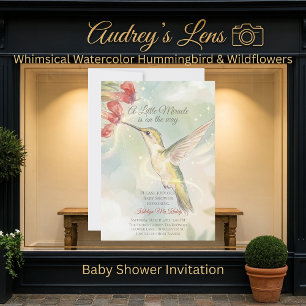 Invitation Colibri & Fleurs Sauvages Aquarelle Fantaisiste