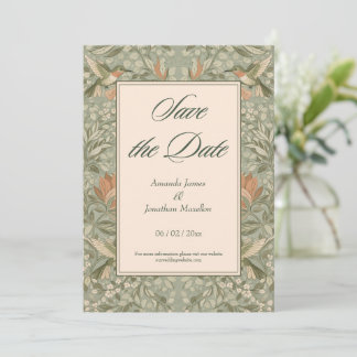 Invitation Colibris et Fleurs Art Nouveau Save the Date