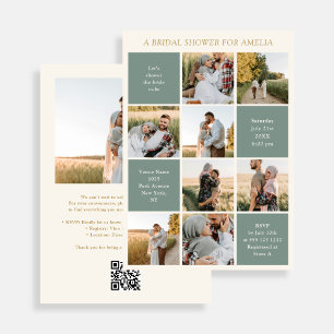 Invitation Collage de 9 photos modernes pour une Baby Shower 