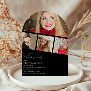 Invitation Collage de bandes photo modernes pour une fête d'a