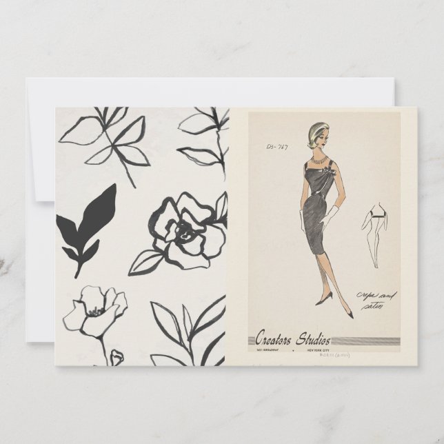 Invitation Collage de mode 1959 (Devant)