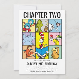Invitation Collage de personnage d'anniversaire du chapitre d