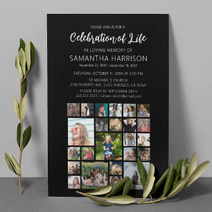 Invitation Collage de photos carrées Célébration de la vie Fu