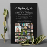 Collage de photos carrées pour célébration funérai