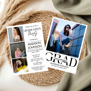 Invitation Collage de photos de la promotion moderne de 2025 