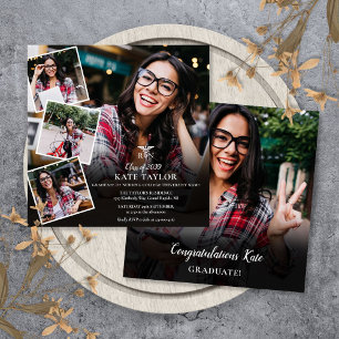 Invitation Collage de photos d'infirmière diplômée carré