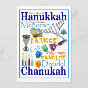 Invitation Collage des mots de Chanukah