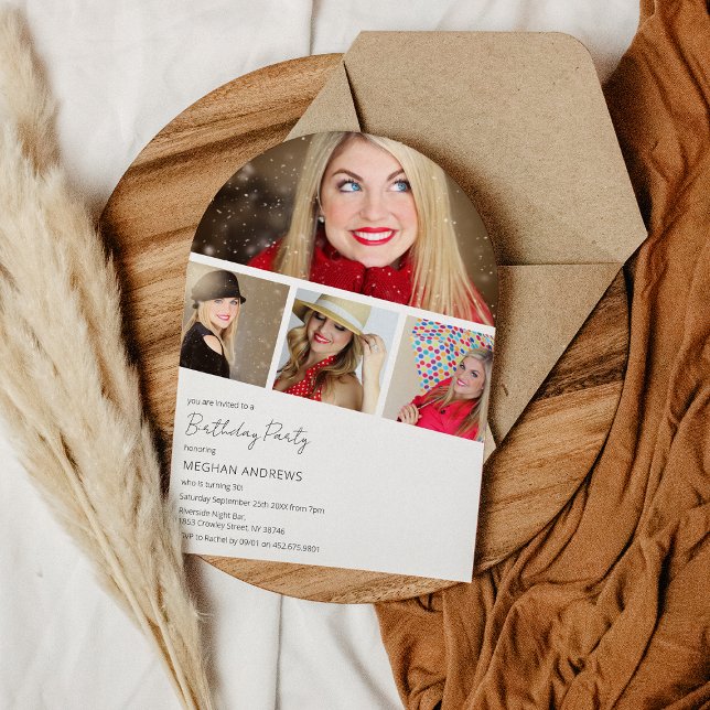 Invitation Collage moderne de la bande photo Arché fête d'ann (Créateur téléchargé)
