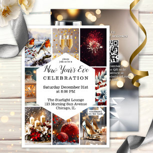 Invitation Collage photo de fête du Nouvel An