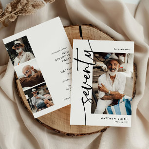 Invitation Collage photo de script soixante-dix 4 70e anniver