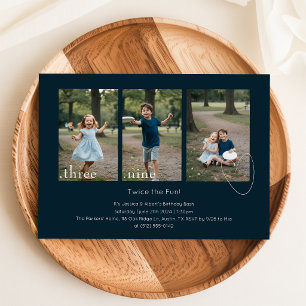 Invitation Collage photo d'enfants Fête d'anniversaire commun