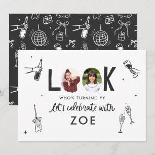 Invitation Collage photo moderne amusant à la main Anniversai