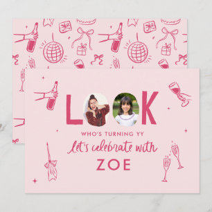 Invitation Collage photo moderne amusant à la main Anniversai