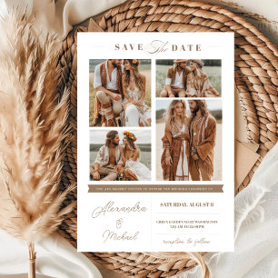 Invitation Collage photo moderne Enregistrer la date