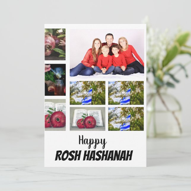 Invitation Collage photo personnalisé Rosh Hashanah 8 (Debout devant)