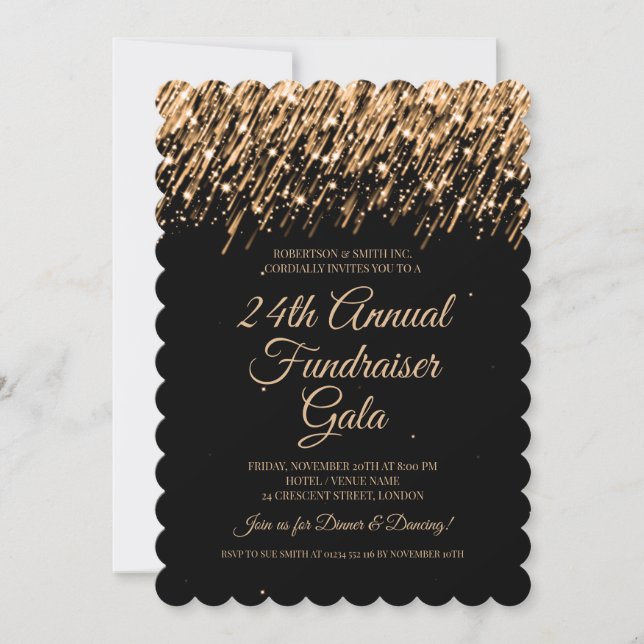 Invitation Collecte de fonds d'entreprise officielle Gold Fal (Devant)