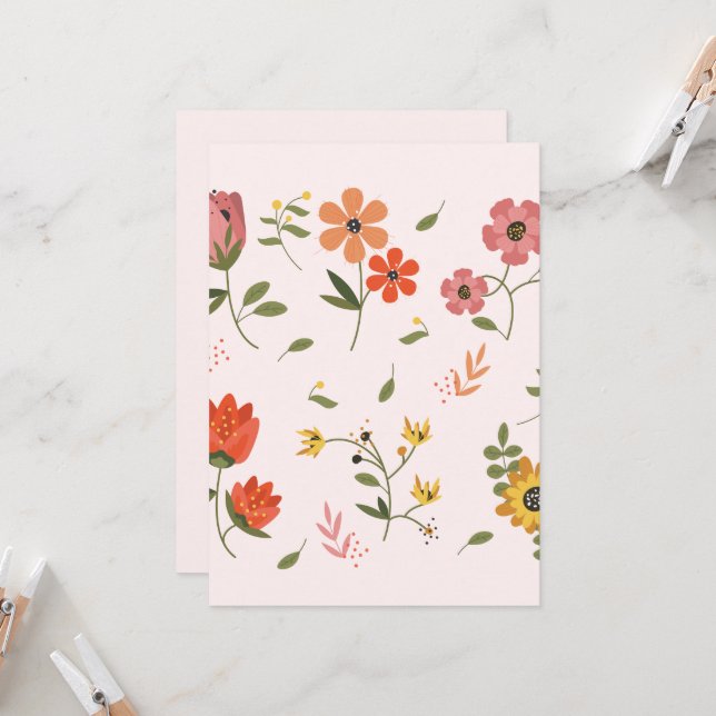 Invitation collection de fleurs (Devant/Arrière en situation)